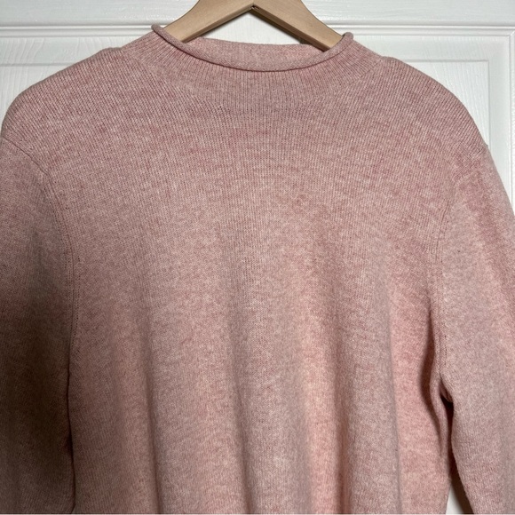 Orvis Women’s XL Classic Mock Neck Pullover Wool Sweater Pastel Pink Ribbed Norm - Picture 3 of 10